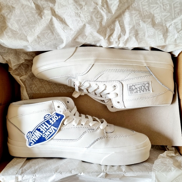 Vans Half Cab 33 DX Vintage Leather in White & Grey UK 8 EUR 42 Men's US 9.0 - Picture 12 of 16